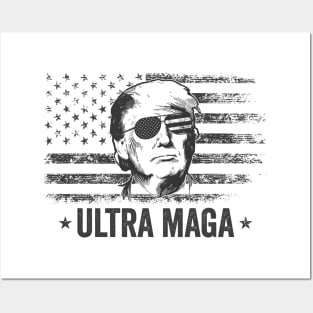 American Flag Donald Trump Ultra Maga Posters and Art